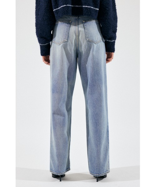 MOUSSY（マウジー）の「HW DAMAGE LOOSE STRAIGHT（デニムパンツ