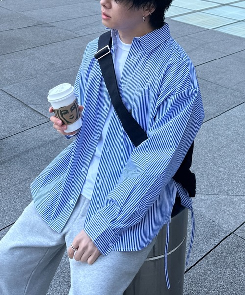 ADAMASTE（アダマスト）の「ルーズフィットシャーリングシャツ（シャツ/ブラウス・メンズ・ブルー系その他2/ブルー系その他/ブルー・LARGE/MEDIUM）」の9枚目の写真