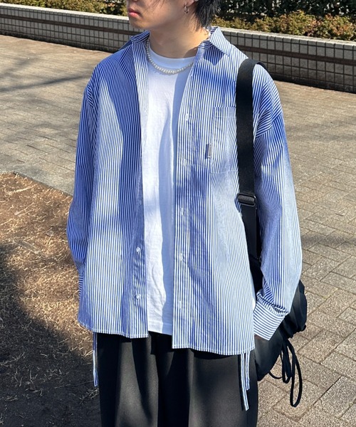ADAMASTE（アダマスト）の「ルーズフィットシャーリングシャツ（シャツ/ブラウス・メンズ・ブルー系その他2/ブルー系その他/ブルー・LARGE/MEDIUM）」の4枚目の写真