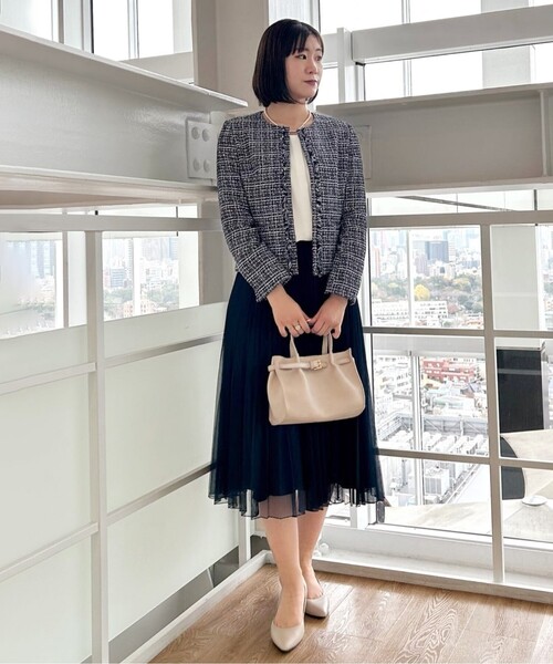 UNTITLED【未使用】セレモニー/通勤　ポリエステルデシン プリーツスカート UNTITLED スカート 「通勤」ポリエステルデシン プリーツ