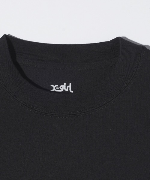 X-girl（エックスガール）の「FACE S/S TEE（Tシャツ/カットソー・レディース・ブラック/オリーブ/ホワイト/ベージュ・M/XL/S/L）」の8枚目の写真