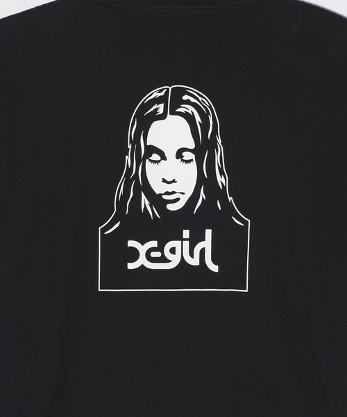 X-girl（エックスガール）の「FACE S/S TEE（Tシャツ/カットソー・レディース・ブラック/オリーブ/ホワイト/ベージュ・M/XL/S/L）」の10枚目の写真