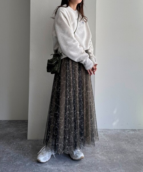 fredy emue(フレディエミュ)の「レオパード柄チュールスカート(スカート・レディース・グレー系その他7/ブラウン系その他7・38/36)」の15枚目の写真