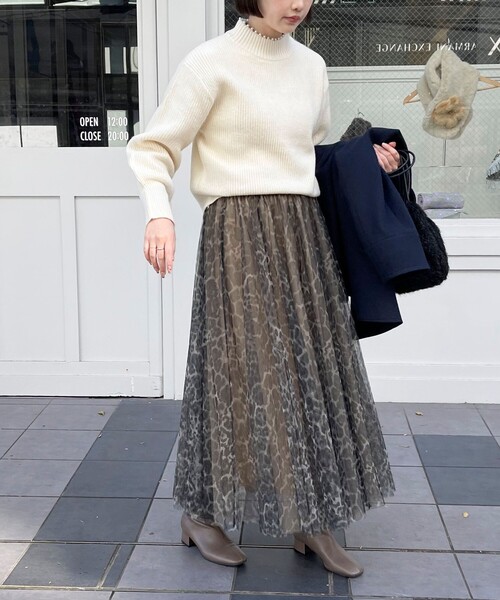 fredy emue(フレディエミュ)の「レオパード柄チュールスカート(スカート・レディース・グレー系その他7/ブラウン系その他7・38/36)」の7枚目の写真