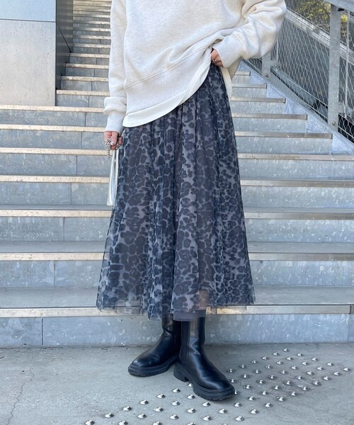fredy emue(フレディエミュ)の「レオパード柄チュールスカート(スカート・レディース・グレー系その他7/ブラウン系その他7・38/36)」の21枚目の写真