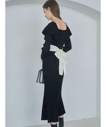 MERCURYDUO | 2WAYラッフルマーメイドニットワンピース(ワンピース)