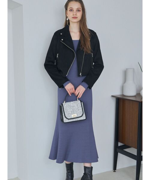 MERCURYDUO(マーキュリーデュオ)の「2WAYラッフルマーメイドニットワンピース(ワンピース・レディース・ブラック/ピンク/チャコールグレー/ブルー・SMALL/MEDIUM)」の16枚目の写真