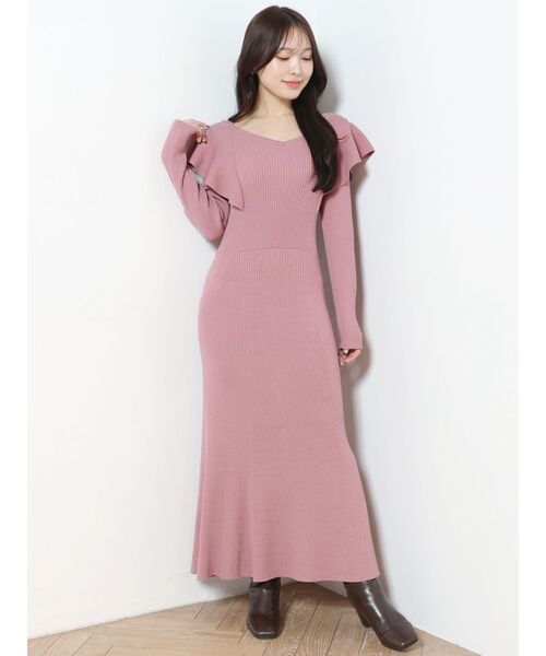 MERCURYDUO(マーキュリーデュオ)の「2WAYラッフルマーメイドニットワンピース(ワンピース・レディース・ブラック/ピンク/チャコールグレー/ブルー・SMALL/MEDIUM)」の19枚目の写真