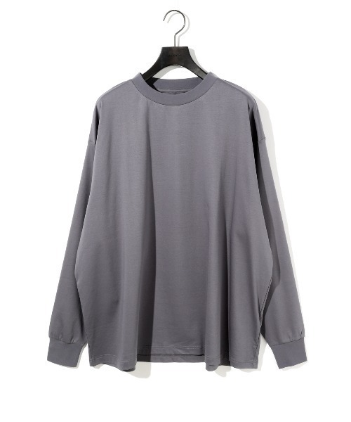 MIDIUMISOLID(ミディウミソリッド)の「MIDIUMISOLID Men’s リラックスロング スリーブ プルオーバー(Tシャツ/カットソー・メンズ・ブラック/グレー・48)」の1枚目の写真