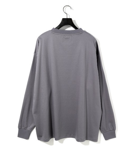 MIDIUMISOLID(ミディウミソリッド)の「MIDIUMISOLID Men’s リラックスロング スリーブ プルオーバー(Tシャツ/カットソー・メンズ・ブラック/グレー・48)」の18枚目の写真
