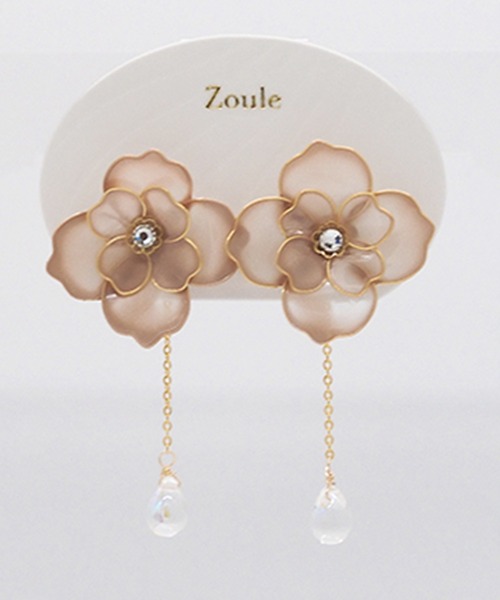 Zoule(ゾーラ)の「Zoule ゾーラ:uniflora (2way) ピアス(ピアス(両耳用)・レディース・ホワイト/ピンク/グレー・FREE)」の5枚目の写真