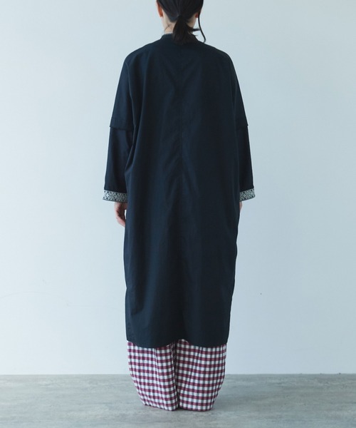 【メール便無料】 yuni（ユニ シャツワンピース（シャツ ）の「○刺繍タック ワンピース
