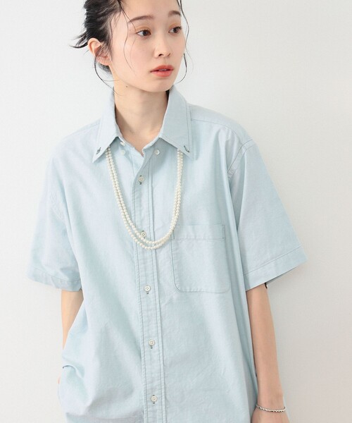 BEAMS BOY(ビームスボーイ)の「ビッグ ボタンダウン ショートスリーブ シャツ(シャツ/ブラウス・レディース・グリーン/ピンク/ホワイト系その他7・ONE SIZE)」の2枚目の写真
