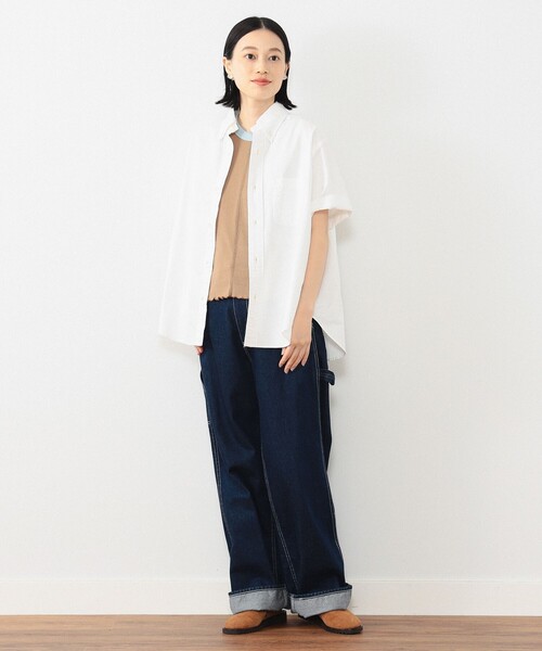 BEAMS BOY(ビームスボーイ)の「ビッグ ボタンダウン ショートスリーブ シャツ(シャツ/ブラウス・レディース・グリーン/ピンク/ホワイト系その他7・ONE SIZE)」の4枚目の写真