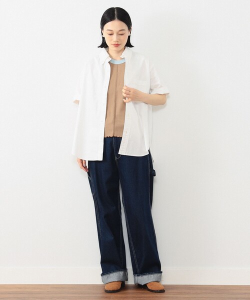 BEAMS BOY(ビームスボーイ)の「ビッグ ボタンダウン ショートスリーブ シャツ(シャツ/ブラウス・レディース・グリーン/ピンク/ホワイト系その他7・ONE SIZE)」の5枚目の写真