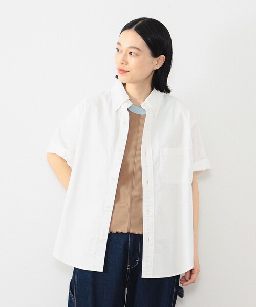 BEAMS BOY(ビームスボーイ)の「ビッグ ボタンダウン ショートスリーブ シャツ(シャツ/ブラウス・レディース・グリーン/ピンク/ホワイト系その他7・ONE SIZE)」の6枚目の写真