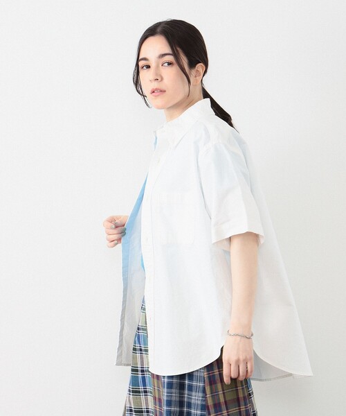 BEAMS BOY(ビームスボーイ)の「ビッグ ボタンダウン ショートスリーブ シャツ(シャツ/ブラウス・レディース・グリーン/ピンク/ホワイト系その他7・ONE SIZE)」の12枚目の写真