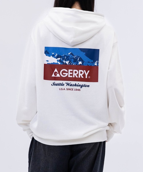 GERRY(ジェリー)の「【ag】〔GERRY/ジェリー〕オールドロゴプリント フーディ(パーカー・メンズ・ネイビー/ダークグレー/アイボリー/アッシュグレー/ブラック/ホワイト・MEDIUM/LARGE/X-LARGE)」の1枚目の写真