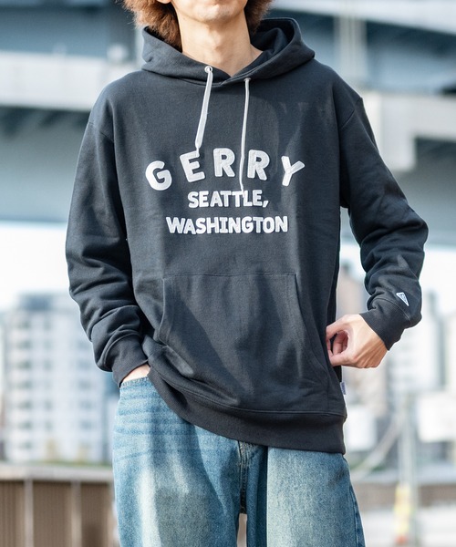 GERRY(ジェリー)の「【ag】〔GERRY/ジェリー〕オールドロゴプリント フーディ(パーカー・メンズ・ネイビー/ダークグレー/アイボリー/アッシュグレー/ブラック/ホワイト・MEDIUM/LARGE/X-LARGE)」の5枚目の写真