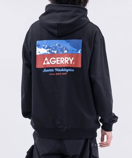 GERRY(ジェリー)の「【ag】〔GERRY/ジェリー〕オールドロゴプリント フーディ(パーカー・メンズ・ネイビー/ダークグレー/アイボリー/アッシュグレー/ブラック/ホワイト・MEDIUM/LARGE/X-LARGE)」の3枚目の写真