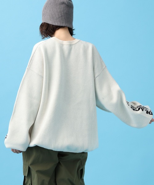 PBLIM（ページボーイリム）の「PBLIM/マッハレーシングニット（ニット/セーター・レディース・オフホワイト/チャコールグレー/ブルー・FREE）」の7枚目の写真