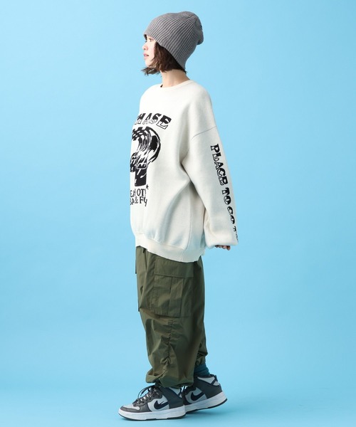 PBLIM（ページボーイリム）の「PBLIM/マッハレーシングニット（ニット/セーター・レディース・オフホワイト/チャコールグレー/ブルー・FREE）」の9枚目の写真