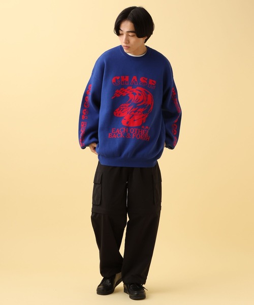 PBLIM（ページボーイリム）の「PBLIM/マッハレーシングニット（ニット/セーター・レディース・オフホワイト/チャコールグレー/ブルー・FREE）」の21枚目の写真