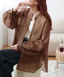 DISCOAT | 【新色追加！】シアーバンドカラーシャツ(シャツ/ブラウス)