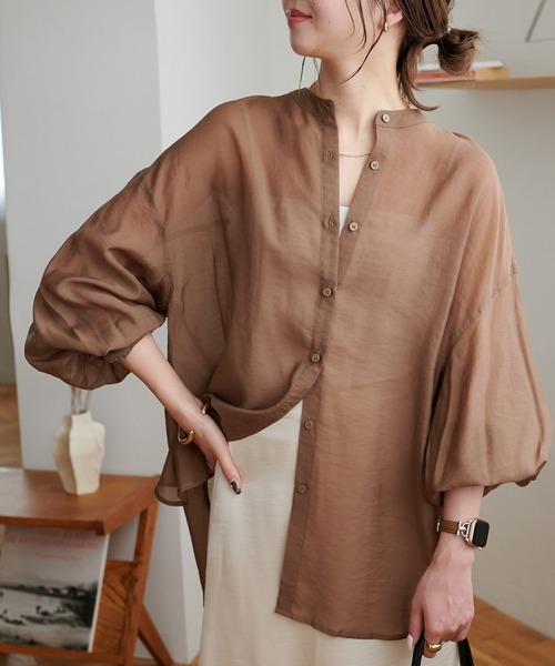 DISCOAT（ディスコート）の「【新色追加！】シアーバンドカラーシャツ