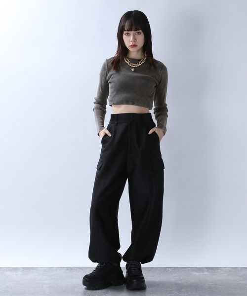 JEANASIS(ジーナシス)の「リブクロップドLS /103375(Tシャツ/カットソー・レディース・ホワイト/ブラック/グレー系その他・FREE)」の13枚目の写真