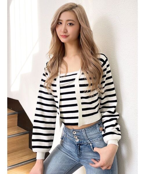 GYDA(ジェイダ)の「キャミアンサンブル2WAYニットトップス(アンサンブル・レディース・ブラック/その他1/ベージュ・FREE)」の5枚目の写真