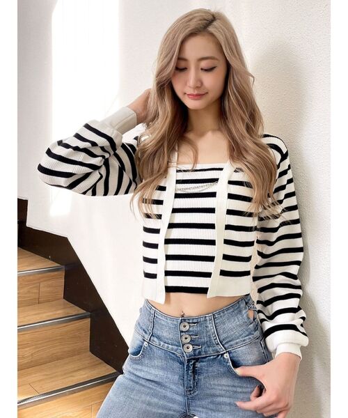 GYDA(ジェイダ)の「キャミアンサンブル2WAYニットトップス(アンサンブル・レディース・ブラック/その他1/ベージュ・FREE)」の7枚目の写真