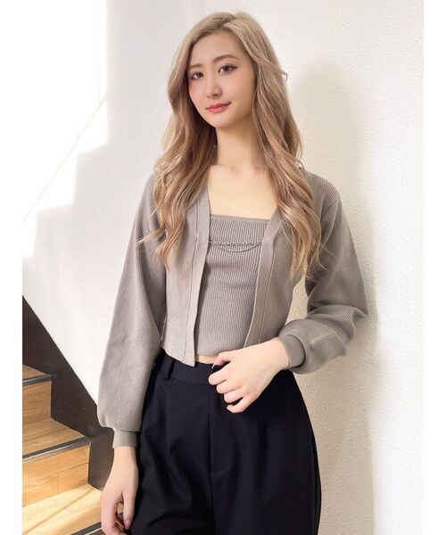 GYDA(ジェイダ)の「キャミアンサンブル2WAYニットトップス(アンサンブル・レディース・ブラック/その他1/ベージュ・FREE)」の14枚目の写真