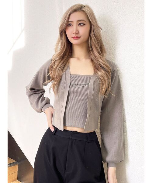 GYDA(ジェイダ)の「キャミアンサンブル2WAYニットトップス(アンサンブル・レディース・ブラック/その他1/ベージュ・FREE)」の15枚目の写真