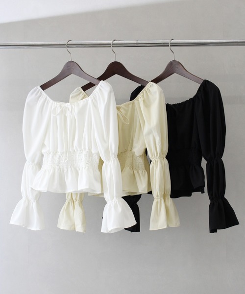 SpRay（スプレイ）の「シャーリングパフブラウス（シャツ/ブラウス・レディース・アイボリー/ブラック/ホワイト・FREE）」の13枚目の写真