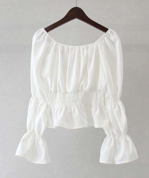 SpRay（スプレイ）の「シャーリングパフブラウス（シャツ/ブラウス・レディース・アイボリー/ブラック/ホワイト・FREE）」の15枚目の写真