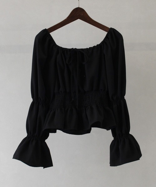 SpRay（スプレイ）の「シャーリングパフブラウス（シャツ/ブラウス・レディース・アイボリー/ブラック/ホワイト・FREE）」の17枚目の写真