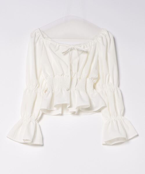 SpRay（スプレイ）の「シャーリングパフブラウス（シャツ/ブラウス・レディース・アイボリー/ブラック/ホワイト・FREE）」の22枚目の写真