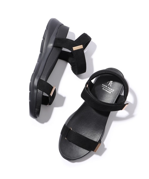 ROPE' PICNIC（ロペピクニック）の「ワニカンベルクロスニーカーサンダル（サンダル・レディース・ブラック/ベージュ/ブルー系その他2/ベージュ系その他・L/M/S）」の2枚目の写真