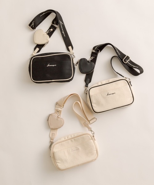 OLIVE des OLIVE（オリーブデオリーブ）の「Aimerianejoieハートポーチ付きミニショルダー　1041200030（ショルダーバッグ・レディース・ピンク/ブラック/アイボリー・FREE）」の4枚目の写真