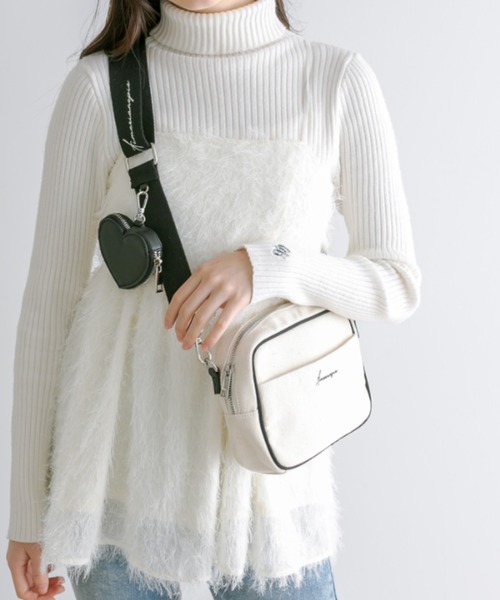 OLIVE des OLIVE（オリーブデオリーブ）の「Aimerianejoieハートポーチ付きミニショルダー　1041200030（ショルダーバッグ・レディース・ピンク/ブラック/アイボリー・FREE）」の8枚目の写真