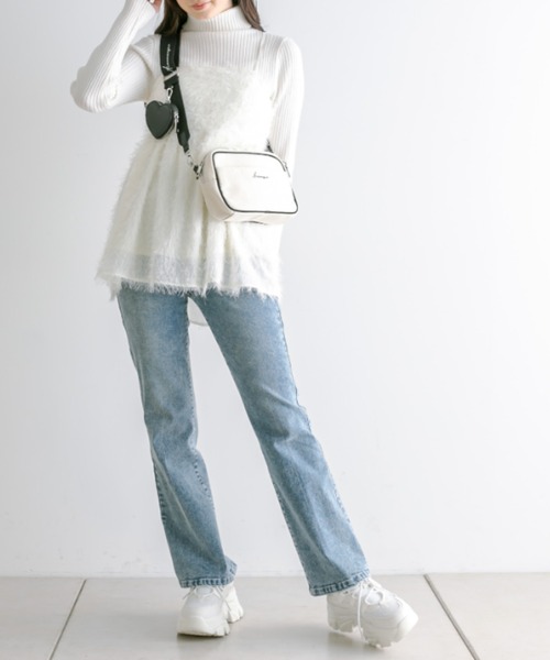 OLIVE des OLIVE（オリーブデオリーブ）の「Aimerianejoieハートポーチ付きミニショルダー　1041200030（ショルダーバッグ・レディース・ピンク/ブラック/アイボリー・FREE）」の7枚目の写真