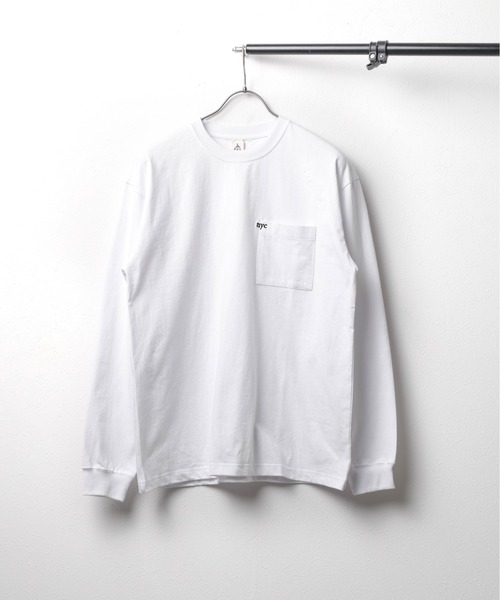 B.I.D.(ビーアイディー)の「《ミドルウェイト クルーネックポケット刺繍ロングスリーブ(Tシャツ/カットソー・レディース・ライトイエロー/ブラック/ホワイト・MEDIUM/LARGE)」の1枚目の写真