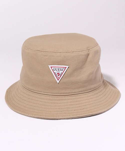 Guess（ゲス）の「【GUESS/ゲス】コットンツイル ワンポイントバケットハット（ハット・メンズ・ホワイト/ベージュ/ブラック・FREE）」の3枚目の写真