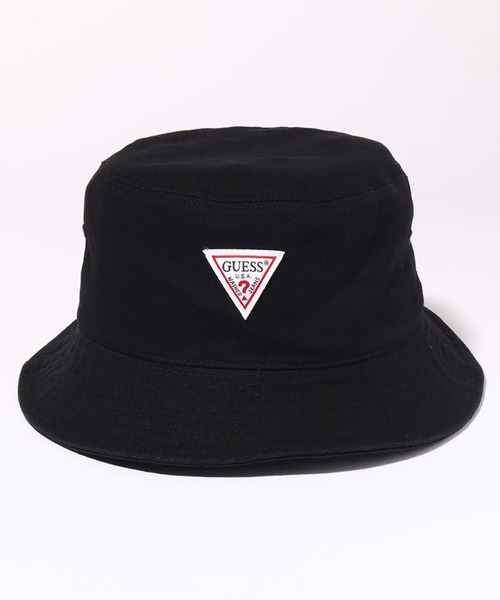 Guess（ゲス）の「【GUESS/ゲス】コットンツイル ワンポイントバケットハット（ハット・メンズ・ホワイト/ベージュ/ブラック・FREE）」の2枚目の写真