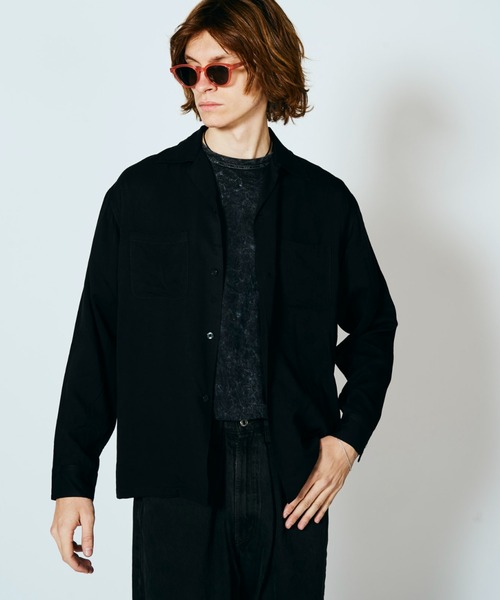 TOWNCRAFT(タウンクラフト)の「TOWN CRAFT/タウンクラフト SOLID LOOP COLLAR LS SHIRTS ソリッドループカラーLSシャツ(シャツ/ブラウス・メンズ・ブラック/ネイビー・LARGE/MEDIUM)」の2枚目の写真