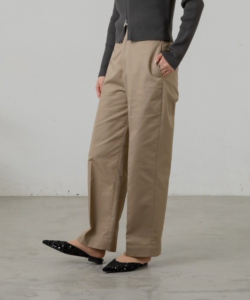 Auntie Rosa Holiday(アンティローザホリデー)の「【骨格ウェーブ】TCツイルハイウエストチノ(チノパンツ・レディース・ベージュ/ネイビー/ダークグレー/カーキ・マルチサイズ)」の9枚目の写真