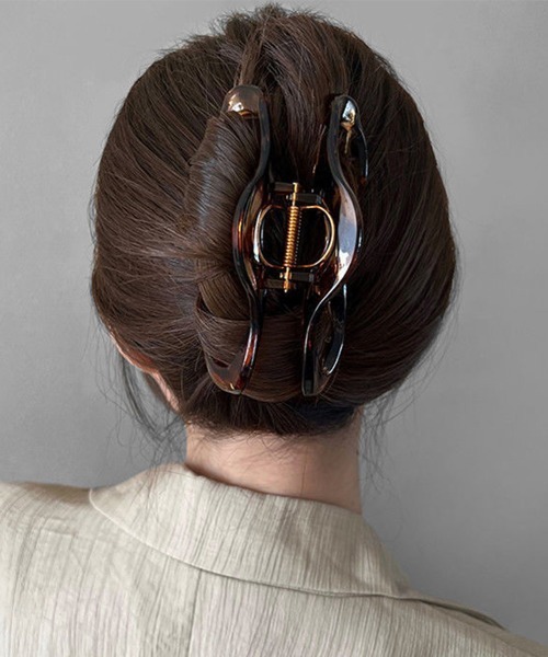 Miniministore(ミニミニストア)の「樹脂ヘアクリップ レディース まとめ髪(バレッタ/ヘアクリップ・レディース・クリア/ブラック系2/レオパード/ブラック系1・FREE)」の12枚目の写真