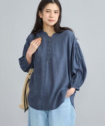coen | クレープボリュームバンドカラーブラウス(シャツ/ブラウス)