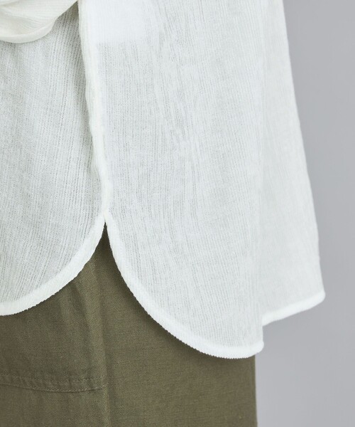 coen（コーエン）の「クレープボリュームバンドカラーブラウス（シャツ/ブラウス・レディース・ライトブルー/ブラック/ベージュ/オフホワイト・M/L）」の8枚目の写真